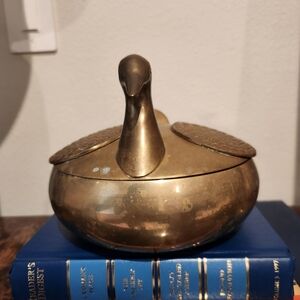 Brass Duck-Shaped Trinket Box